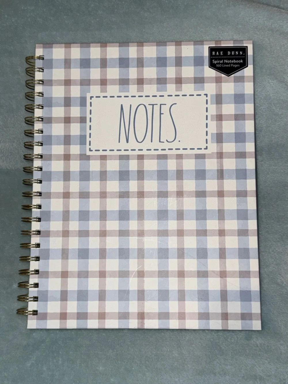 Rae Dunn Blue & Purple Plaid Spiral Notebook